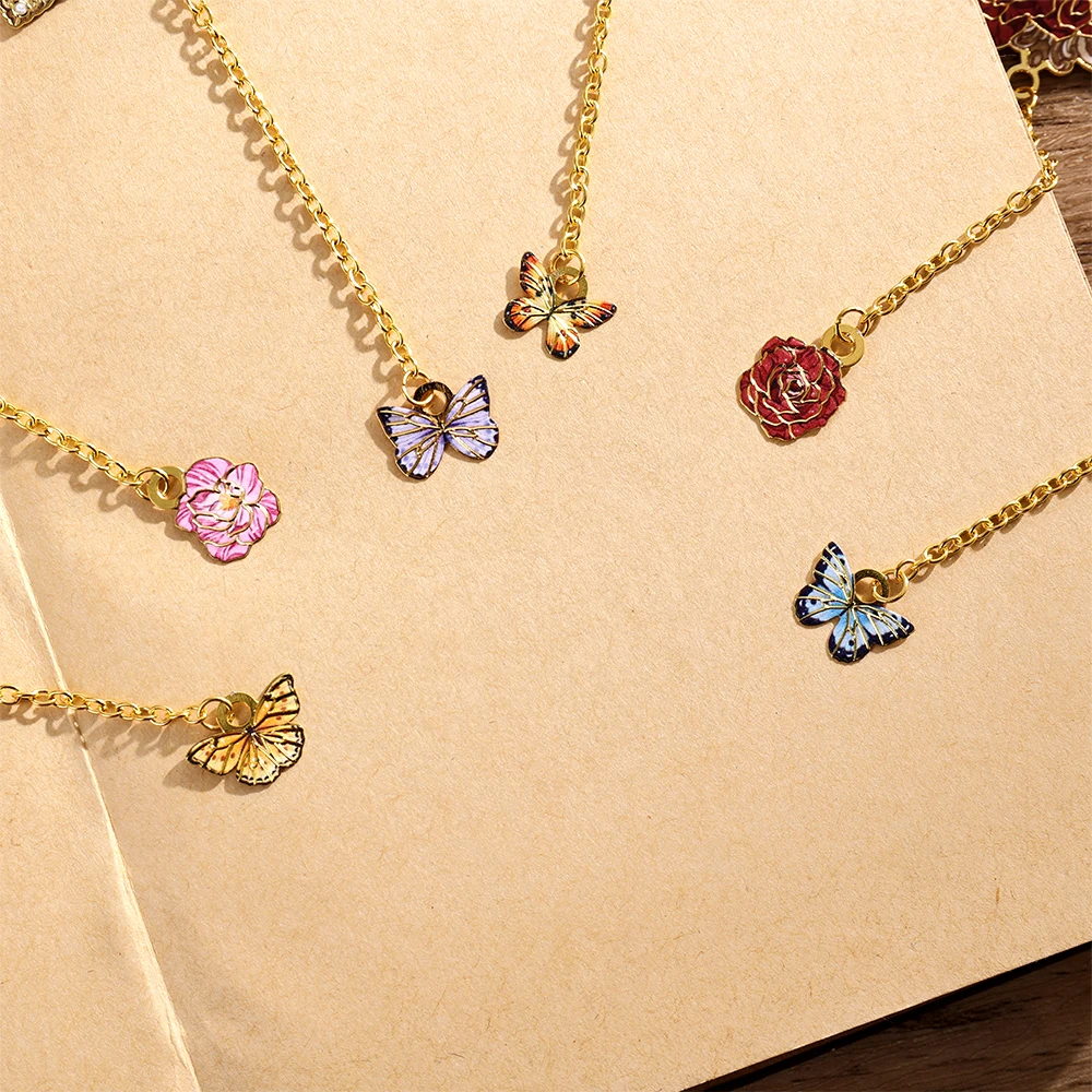 قطعة واحدة من الإشارة المرجعية الأنيقة ذات الحروف الزهرية بتصميم معدني عتيق مع سلسلة زخرفية معدنية هدية مثالية لأصدقاء المعلمين والكاتب #5