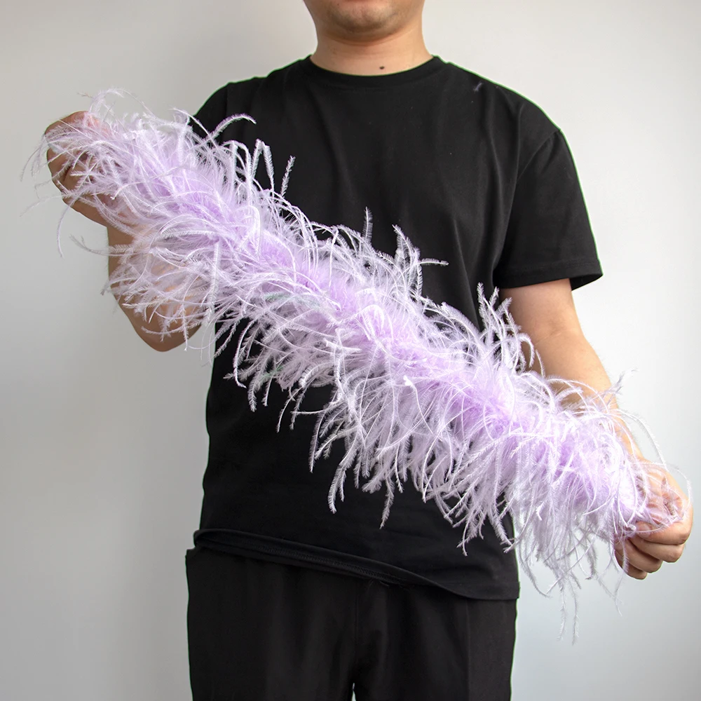 6/8/10Ply Fluffy Natural Ostrich Feather Boa 50cm/100cm For Wedding Stage Party Performance Cosplay Photography Background Decor