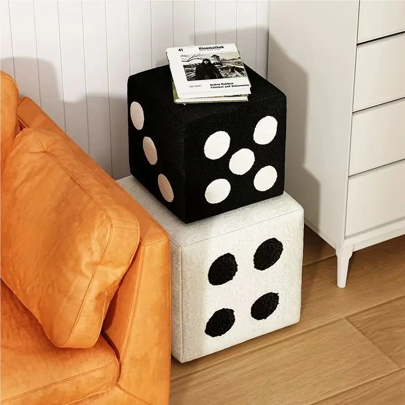 Dice stool solid wood sieve low stool living room sofa creative pedal footstool children's door shoe change bench seat pier