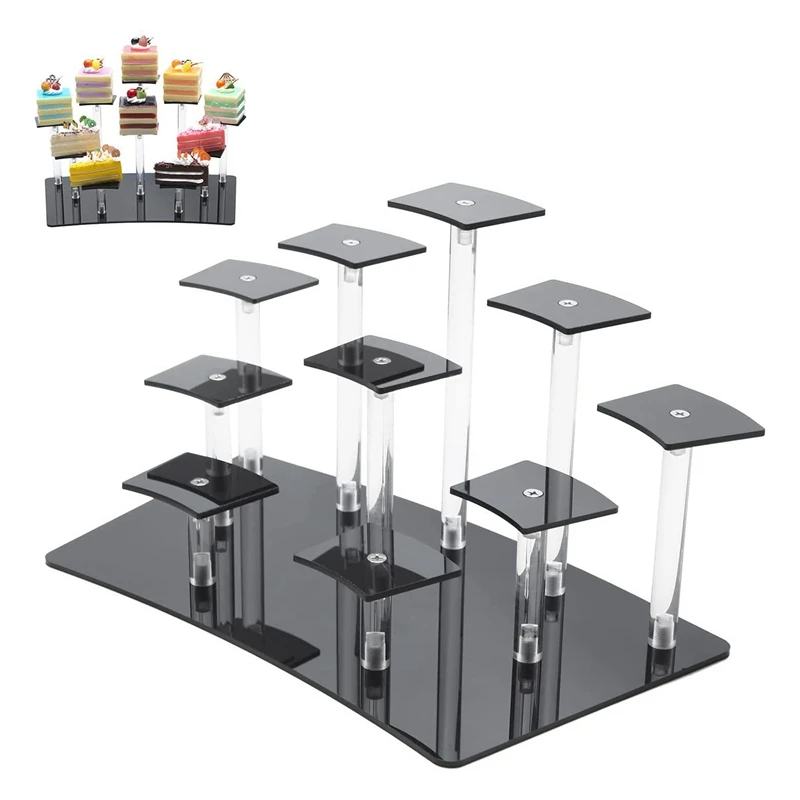 10 Tier Acrylic Display Stand, Acrylic Riser Display Stand Perfume Holder, Riser Display Shelf Multilevel Stands Easy To Use