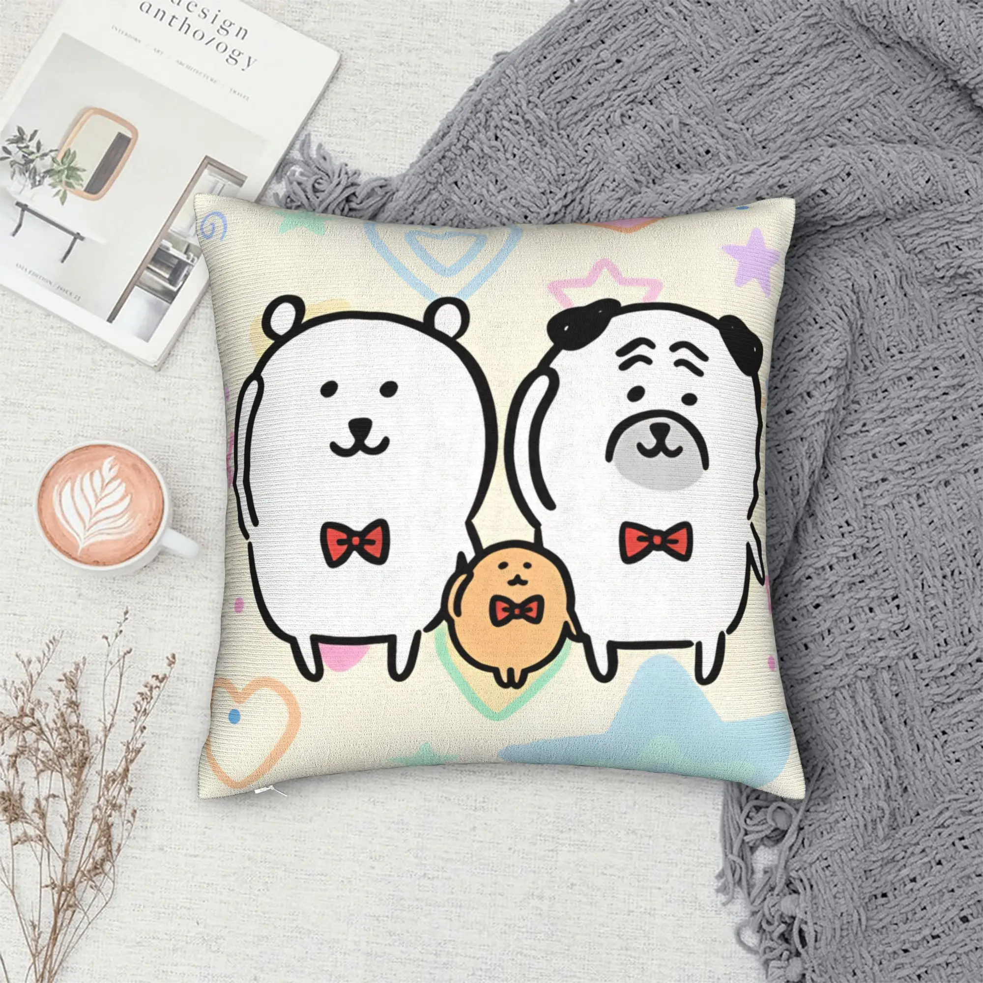 Joke Bear Pillow Case  Design Pillow Cover For Office Car Home Decor Retro Trendy Pillowcases