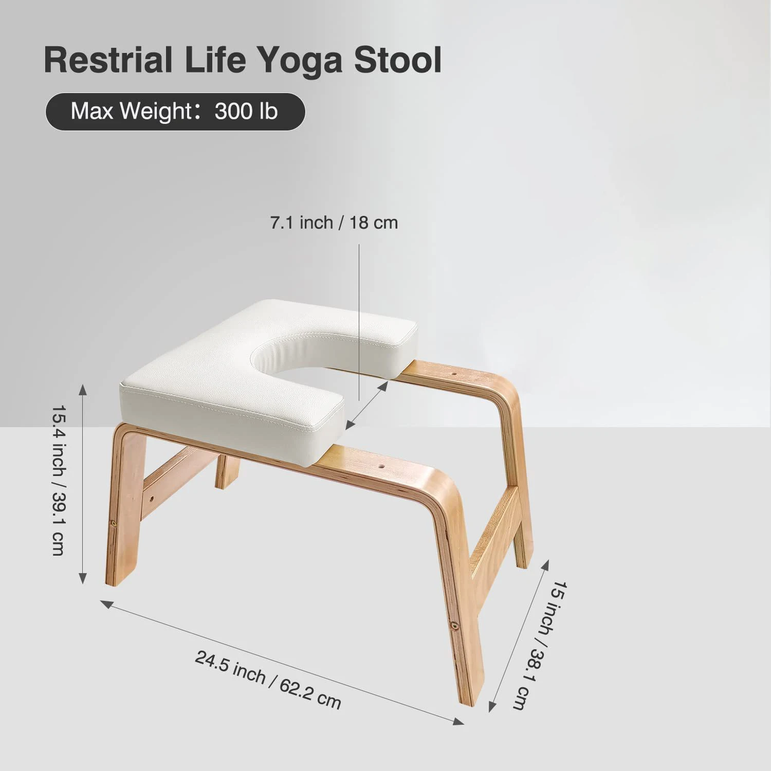 Wood Yoga Inverted Handstand Bench Stool Chair Home Mini Fitness Bench