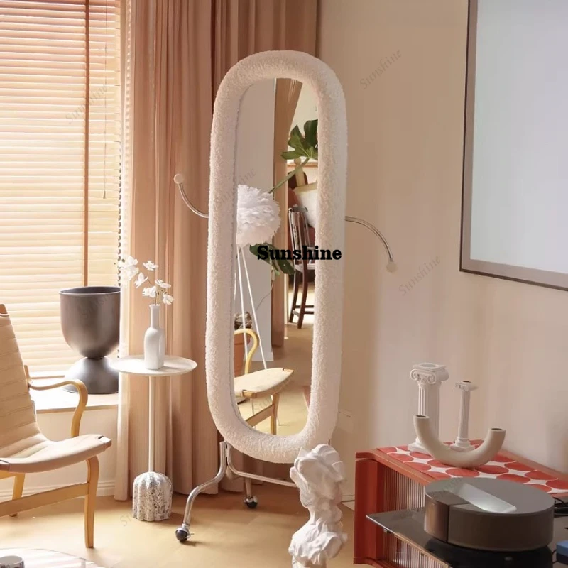 

Medieval living room bedroom entrance full-length mirror mobile floor full-length mirror FT