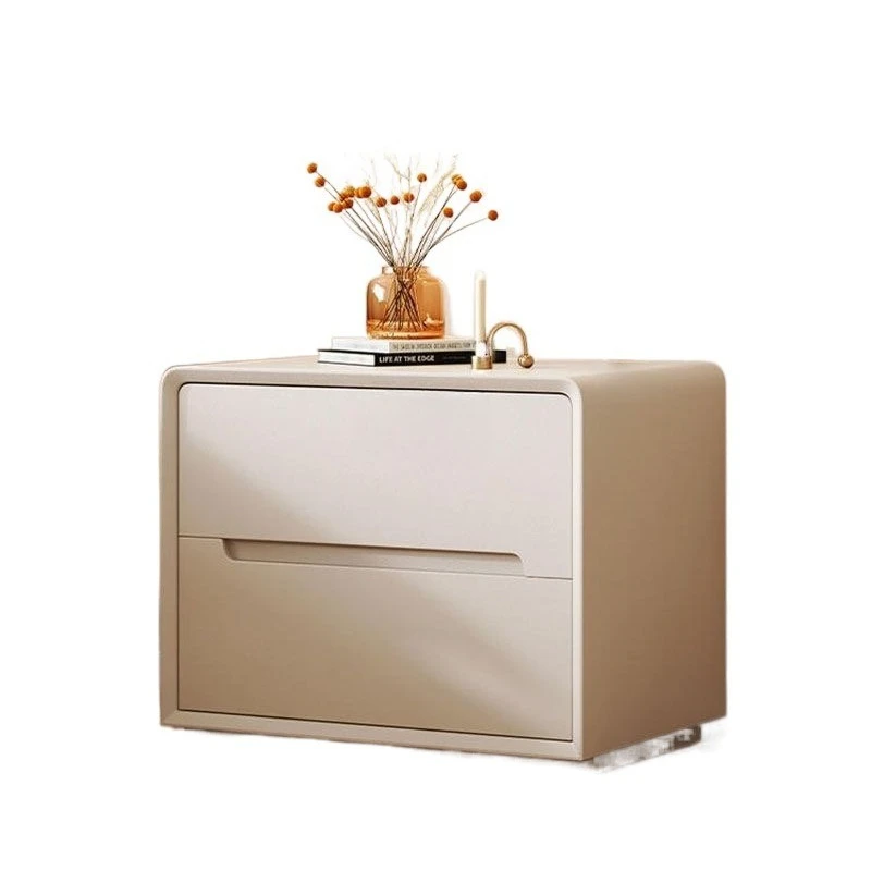 

Fully equipped all-solid wood bedside table, new cream style, modern simple storage cabinet, high-end household bedroom bedside