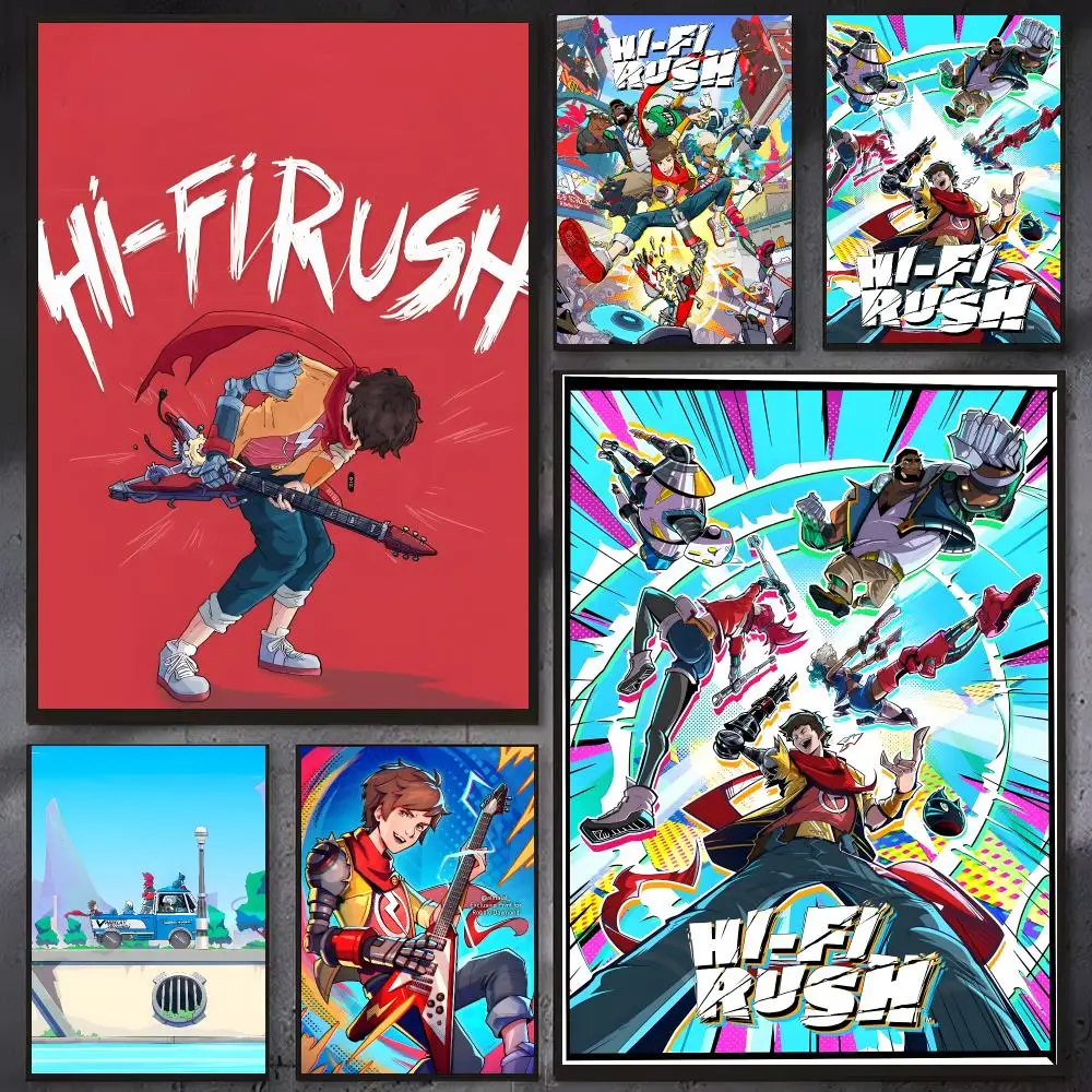 Rhythmic action game Hi-Fi RUSH Poster Wall Ornament Home Decor Young Decor Fans