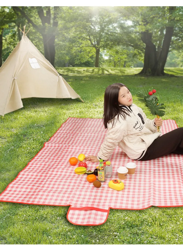 

Waterproof Outdoor Picnic Mat Camping Rug Beach Mat Plaid Folding Mat for Hiking Travel Sleeping Grassland Pad Carpet 방수매트캠핑 러그