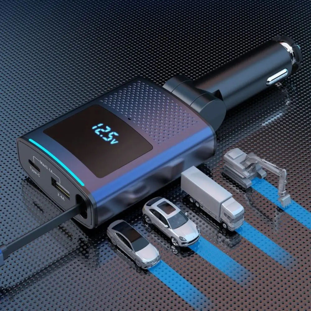 

Универсальное автомобильное зарядное устройство со светодиодным дисплеем SC09 USB Мини-автомобильное зарядное устройство типа C Адаптер для быстрой зарядки грузовика