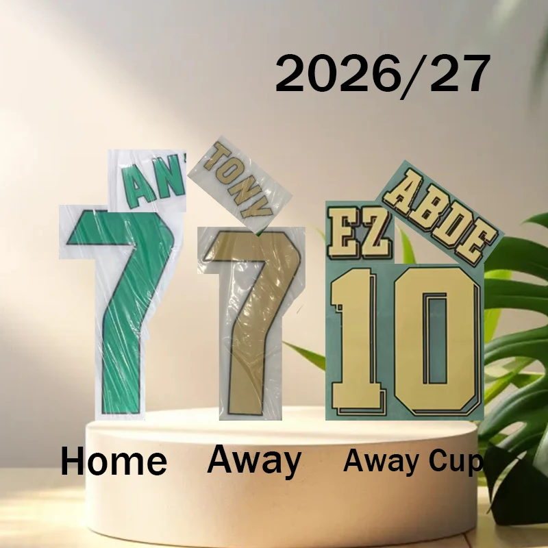 2026-27 Bet1s Classic Football Nameset Home Away Cup Version Soccer Jersey DIY Printing Decal Custom Name Number Sticker Footall