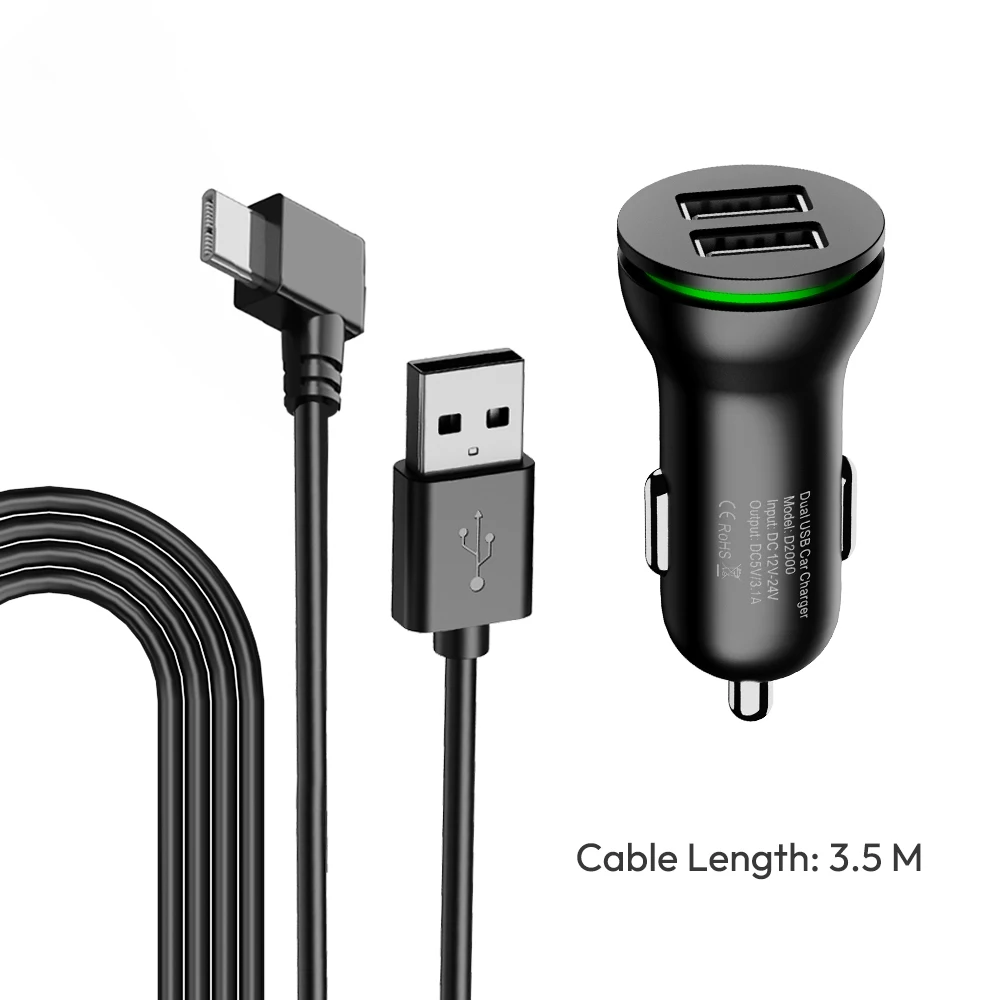 VIOFO TYPE-C Dual USB Car Charger With 3.5M Power Cable for A119 Mini images - 6