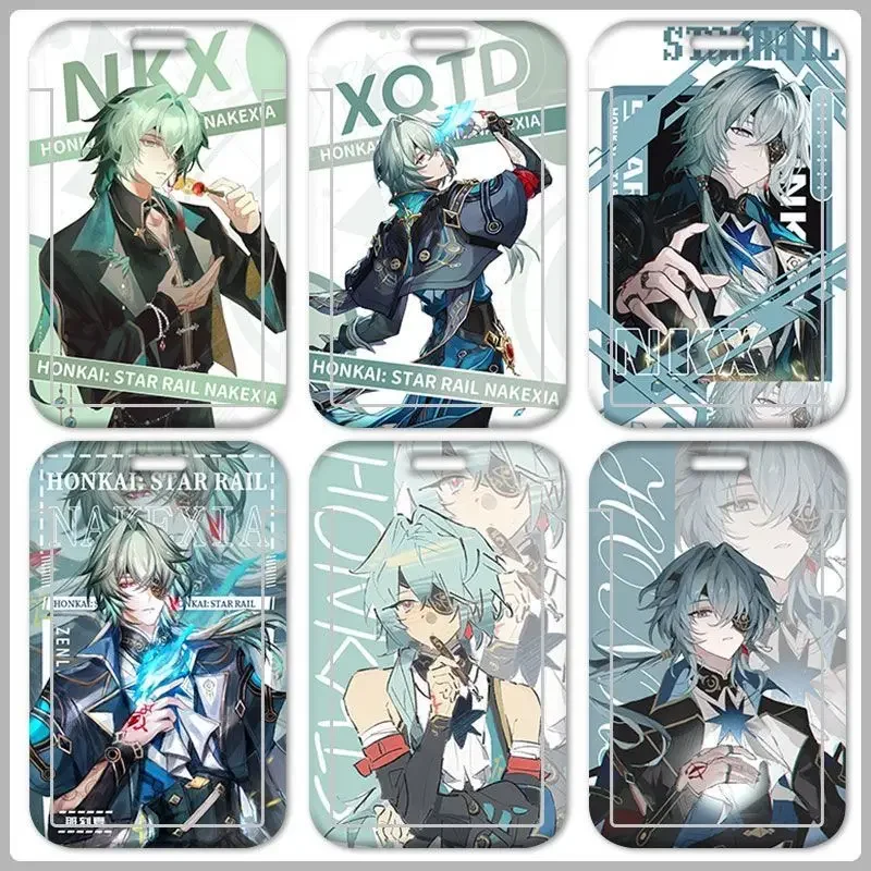 Honkai:Star Rail Anaxa Retractable Work Card Holder Sleeve ID Tag Name Badges Pass Card Cover Protective Sleeves