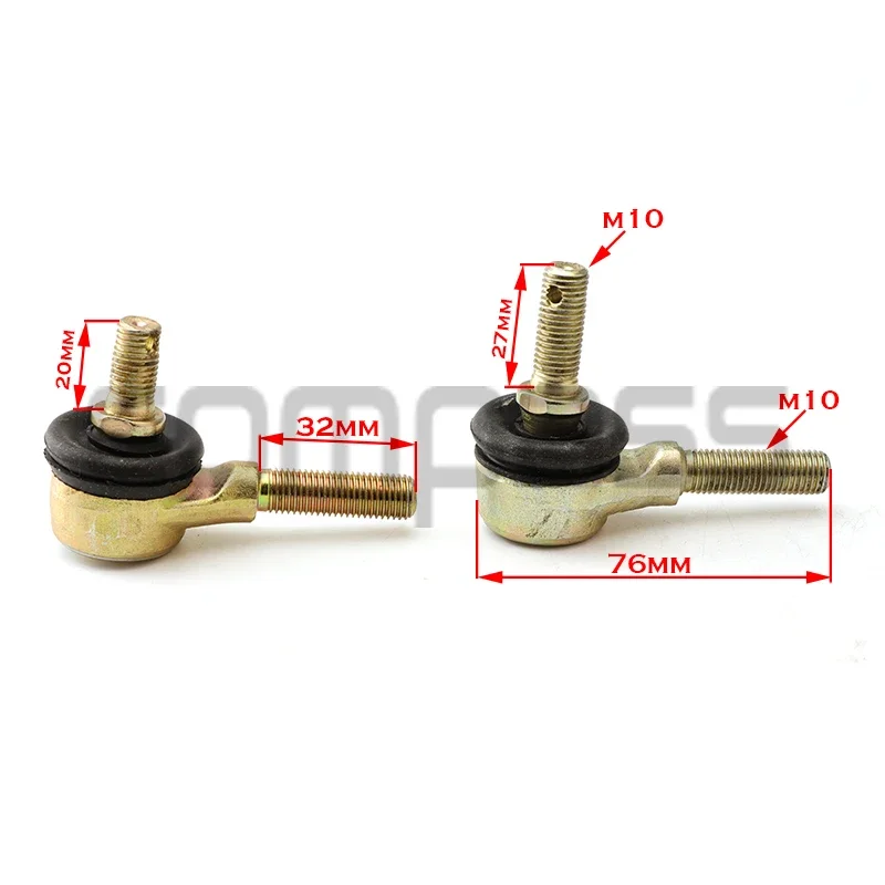 1 Pair M10 Left & Right Hand Thread Steering Tie Rod Ends Fit For Yamaha Banshee WARRIOR YFB YFM Raptor 250 350 400 ATV Parts
