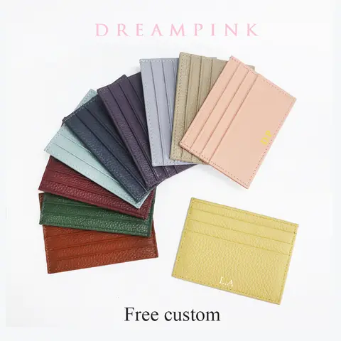 가죽 신용 카드 소지자 맞춤형 초기 소지자 맞춤형 초기 슬림 지갑 모노그램 이름 지갑 카드 소지자 DIY 크리스마스
