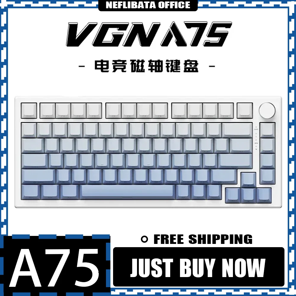 

Механическая Проводная клавиатура VGN A75 с магнитным переключателем, RT, игровая клавиатура с горячей заменой FPS, аксессуары для электронных видов спорта, для ПК, подарки для мужчин