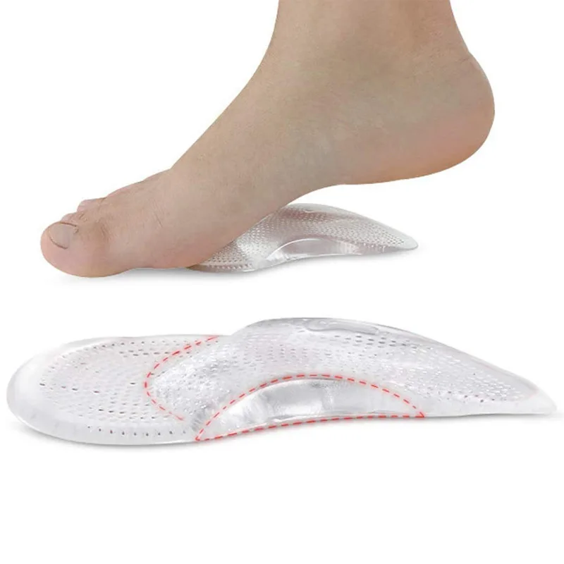 Adomaner Gel Arch Orthotics Mat 3/4 Arch Support Pad Flat Feet Flatfoot Orthopedic Insoles Inserts Corrector Foot Care Tool 2Pcs