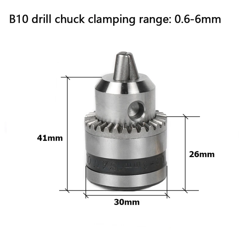 B10 drill chuck 0.6-6mm range mini electric drill chuck connecting rod adapter shaft B10 drill chuck connecting rod M5M8M10M12 s