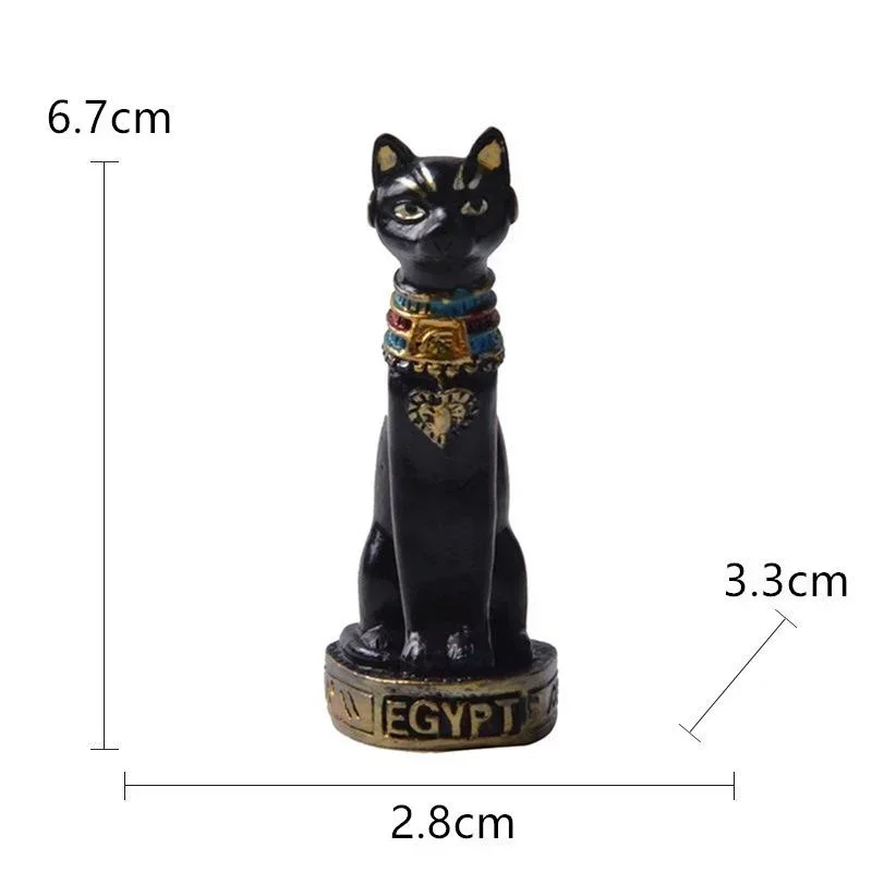 Cat Statue Ornament Egyptian Cat Figurine Statue Decoration Vintage Cat Goddess Statue Home Garden Mini Animal Ornament