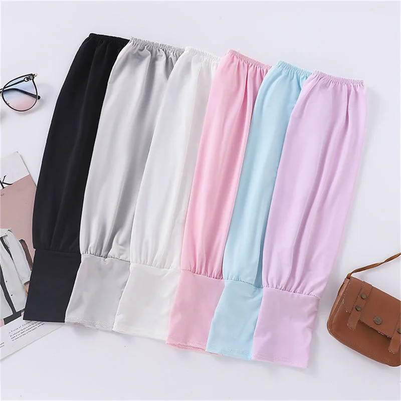 

1 Pair Summer Ice Silk Sleeves For Men And Women Outdoor UV Protection Cycling Sleeve Arm Sun Screen Protection Sleeves Loose
