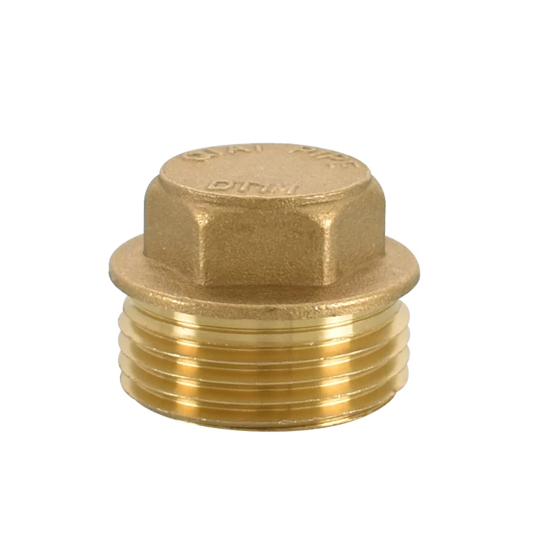 Outer Wire Plug Joint Cap, Water Pipe Bulkhead Copper, 4 Pontos, 6 Rosca Interna