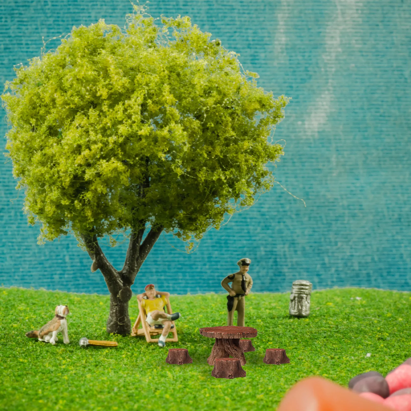 

1 set 1 Set Mini Resin Table Chair Decor Fairy Garden Ornament Simulation Furniture For Home Room Office Diy Mini