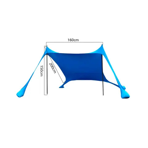 Utomhusstrandtält Solskydd Campingskydd Tält Vindtät Heldelad Strandbaldakin Tält UPF50+ Bärbart Familjetält 10 best sales Sun Shelter-stranden - №8
