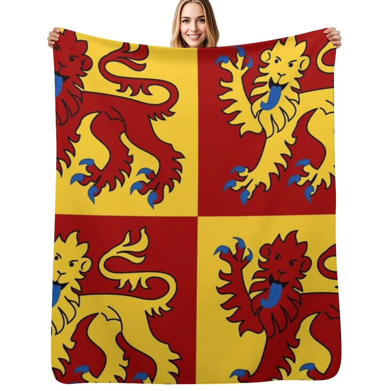 

Baner Gwynedd | Flag of Gwynedd Throw Blanket Lightweight Warm Blanket for Travel Camping