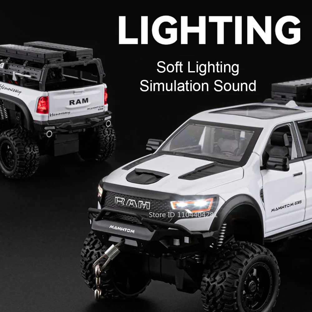 1:24 mammouth F-150 Raptor modèle en alliage moulé sous pression porte de voiture jouet son ouvert lumière retirer véhicule Miniature adulte garçon cadeau de mode