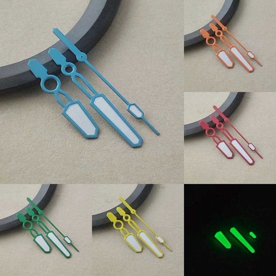 NH35 Hands Rainbow Color C3 Green Luminous Hands Modify Watch Accessories Hand For NH35 NH36 4R 7S Mechanics Movements