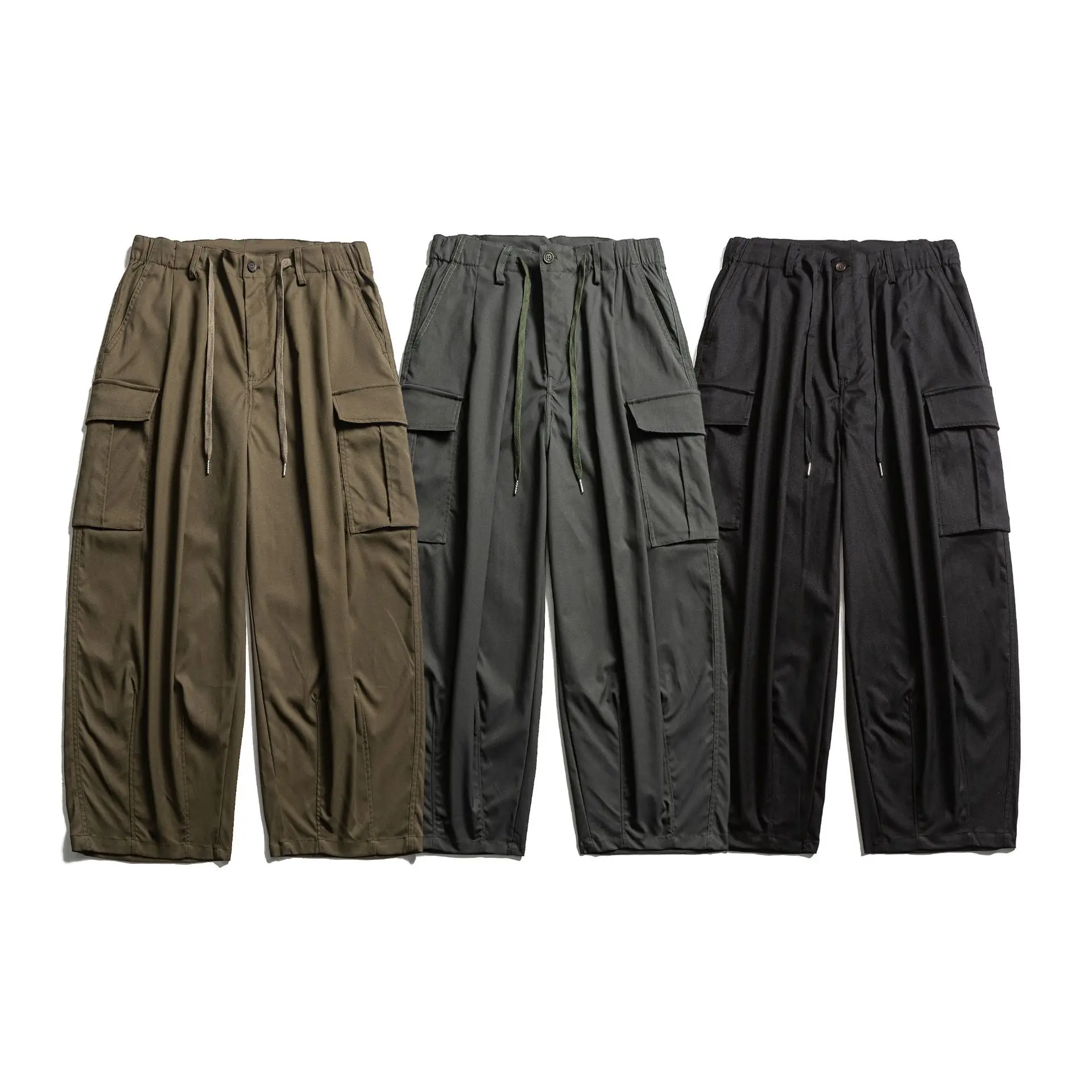

Multi-pocket Wide Leg Cargo Pants Men Women Japanese Streetwear Fashion Loose Casual Straight Baggy Pants Unisex Trousers