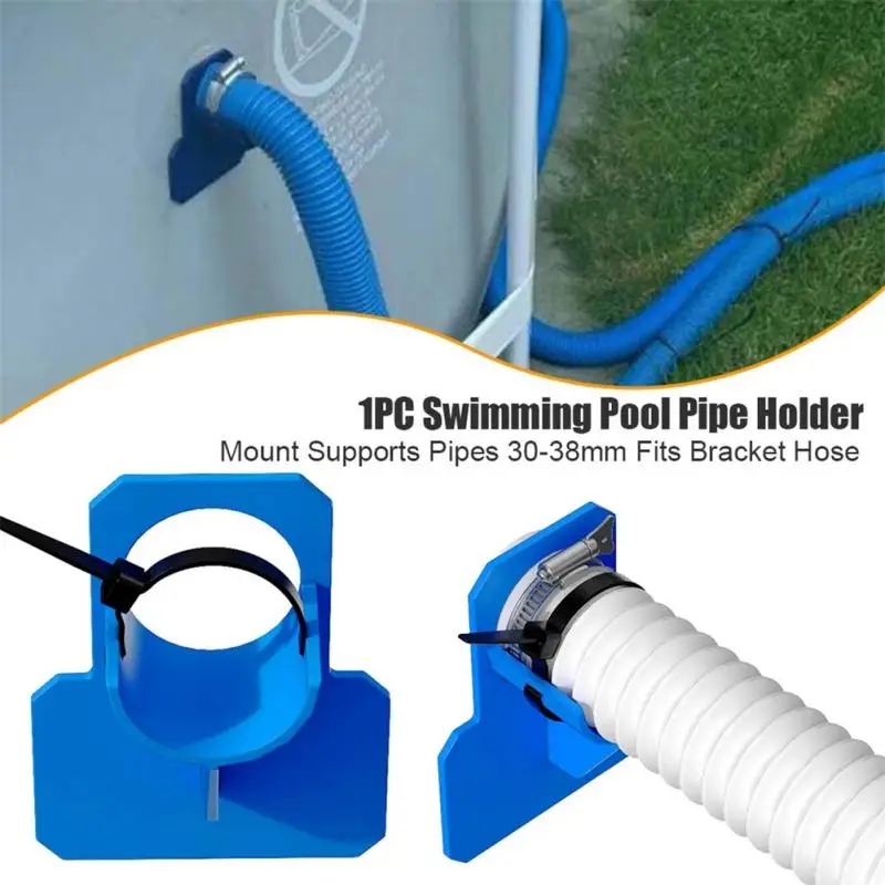 Swimming Pool Pipe Fixing Holder With Cable Tie 30-38mm Pool Adapter Pool Accessories Hose Outlet Mount Brackets Wall Mount Abs