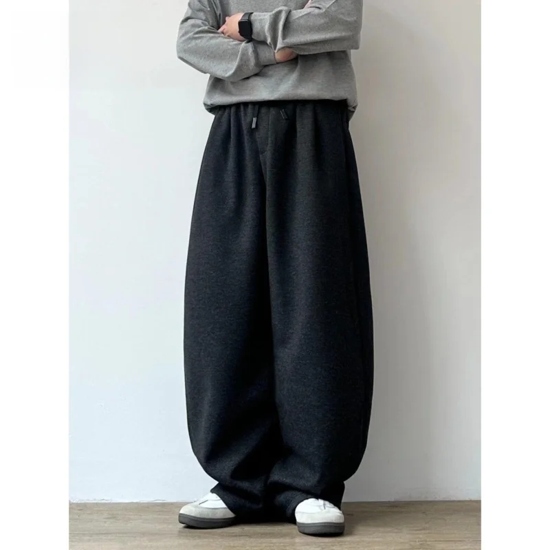 

Новые мужские свободные повседневные брюки 2024 года в корейском стиле, модные, тонкие, широкие, в пол, летние, легкие, струящиеся