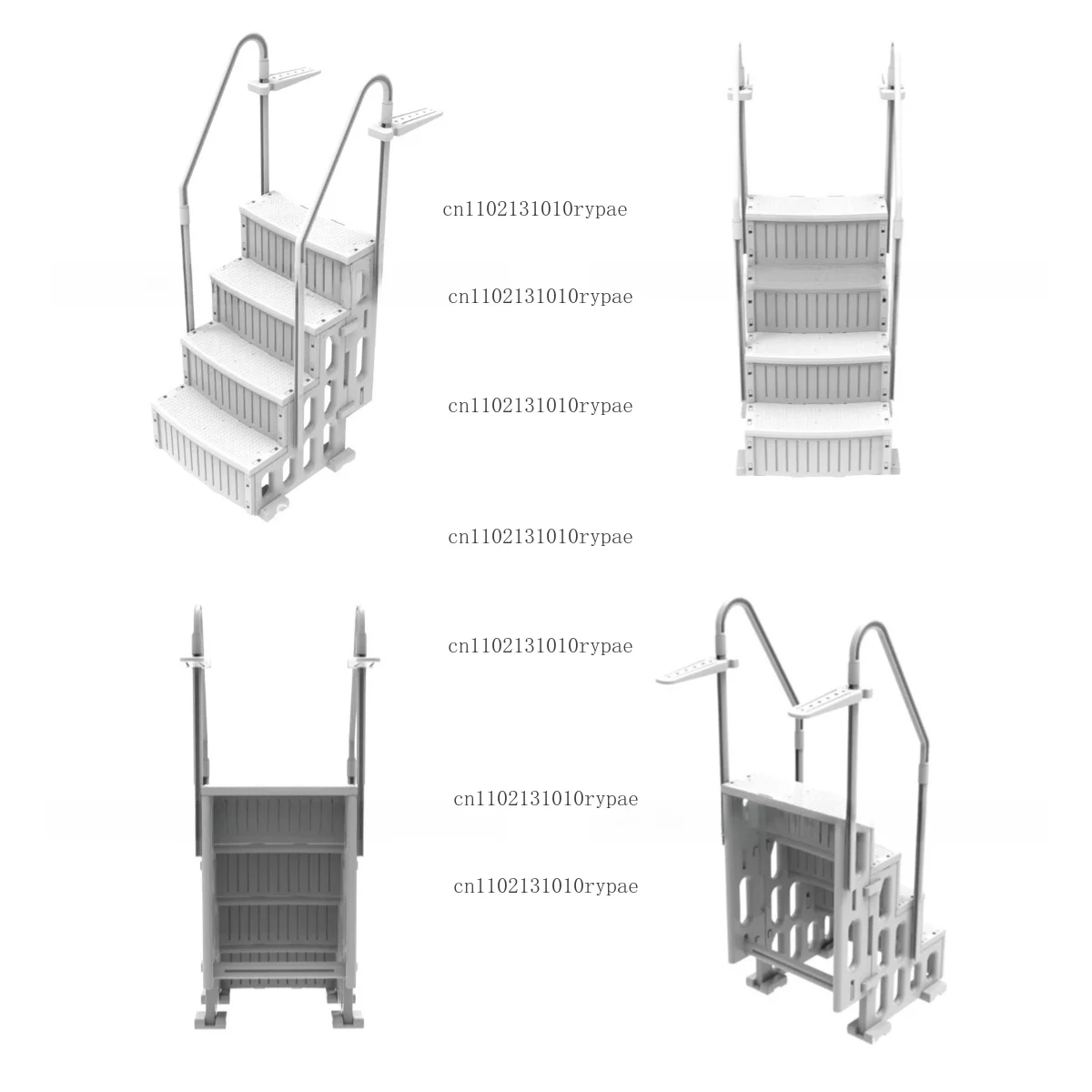 Strengthened plastic escalator for swimming pool, swimming pool accessories, swimming pool handrails