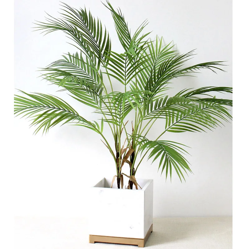 Green Artificial Palm Leaf Plastic Plants Tropical Tree Branch Fake Plants Jungle Home Garden Decor Wedding Decoration Accessory