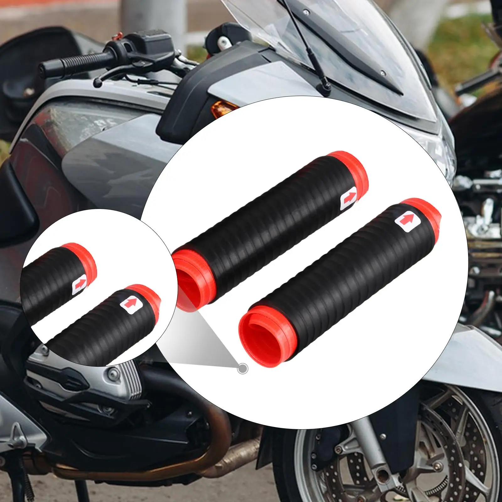 2x Motorcycle Handle Cover Motorcycles Grip Cover Non Slip Self Shrink Soft Replacement Silicone Sleeve for Motorcycle
