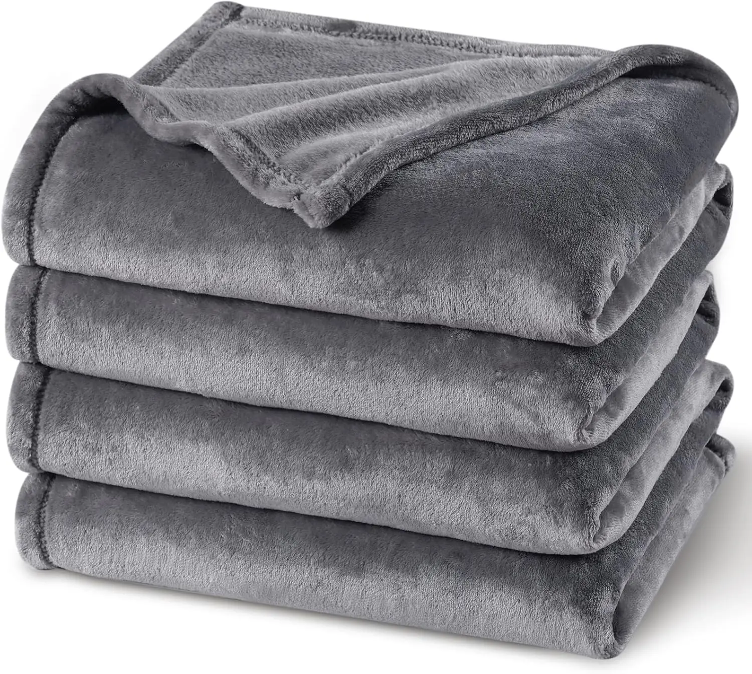 Fleece Blanket Grey Lightweight Blanket for Bed, Sofa, Couch, Movie Night, Camping, and Travel - Microplush Ultra Soft Warm