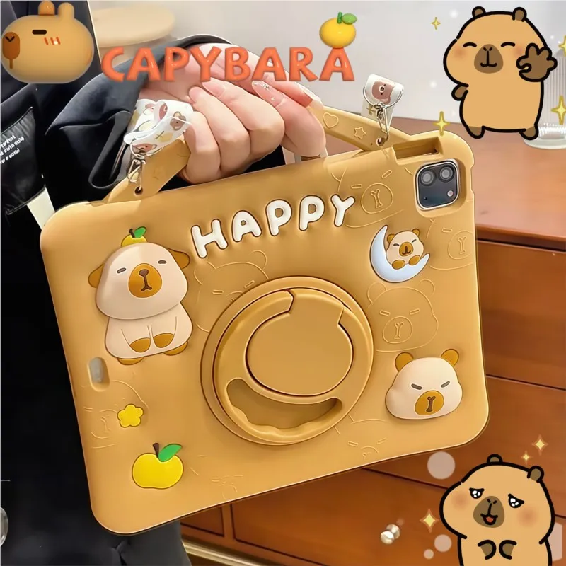 3D Cartoon Capybara Ipad Case For iPad Air Mini 1 2 3 4 5 6 Pro 11 2022 2020 11inch 7th 8th 9th 10.2 10th Gen 10.9 Silicon Case