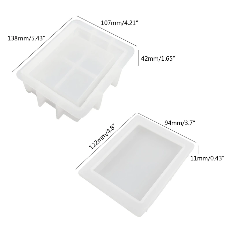 Box Mold Epoxy Resin Casting Molds with Lid Book-shape Silicone Mold for DIY Jewelry Gift Box Box Tissue for C