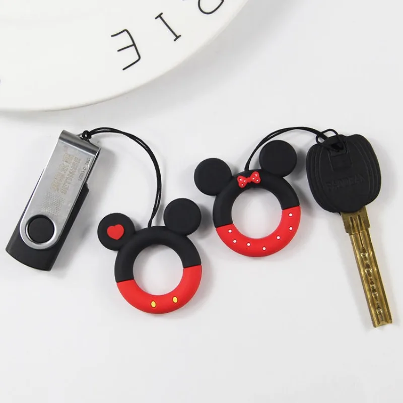 Animacja Disney Mickey i Minnie para w kształcie kreatywny pierścień peryferyjnych smycz na telefon komórkowy brelok etui dekoracja z wisiorków