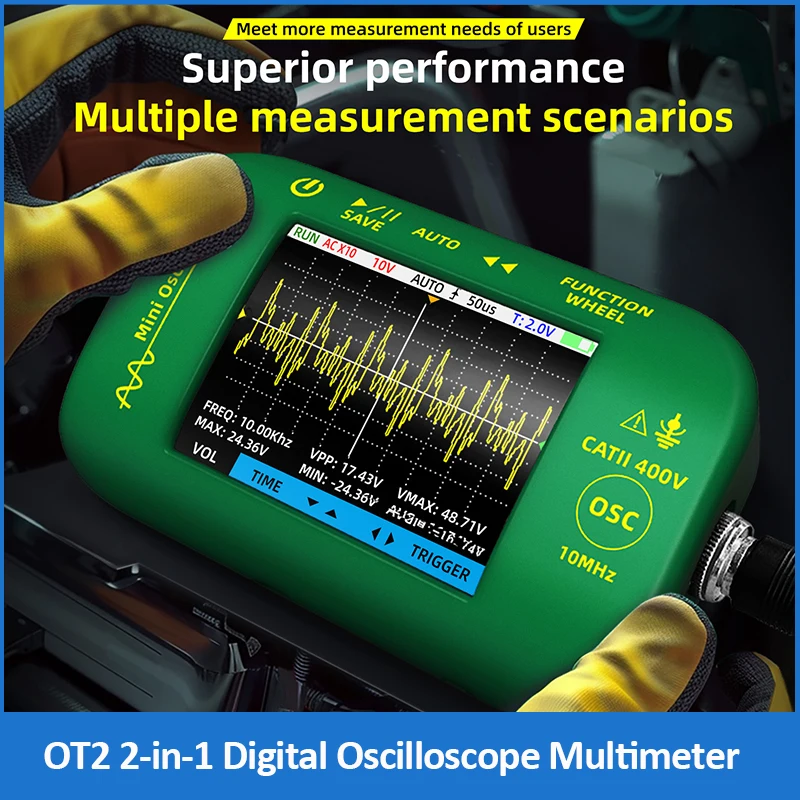 2.8-inch TFT Display Digital Oscilloscopes 48MS/s Sampling Rate 10MHz Analog Bandwidth Support Firmware Upgrade Waveform Storage