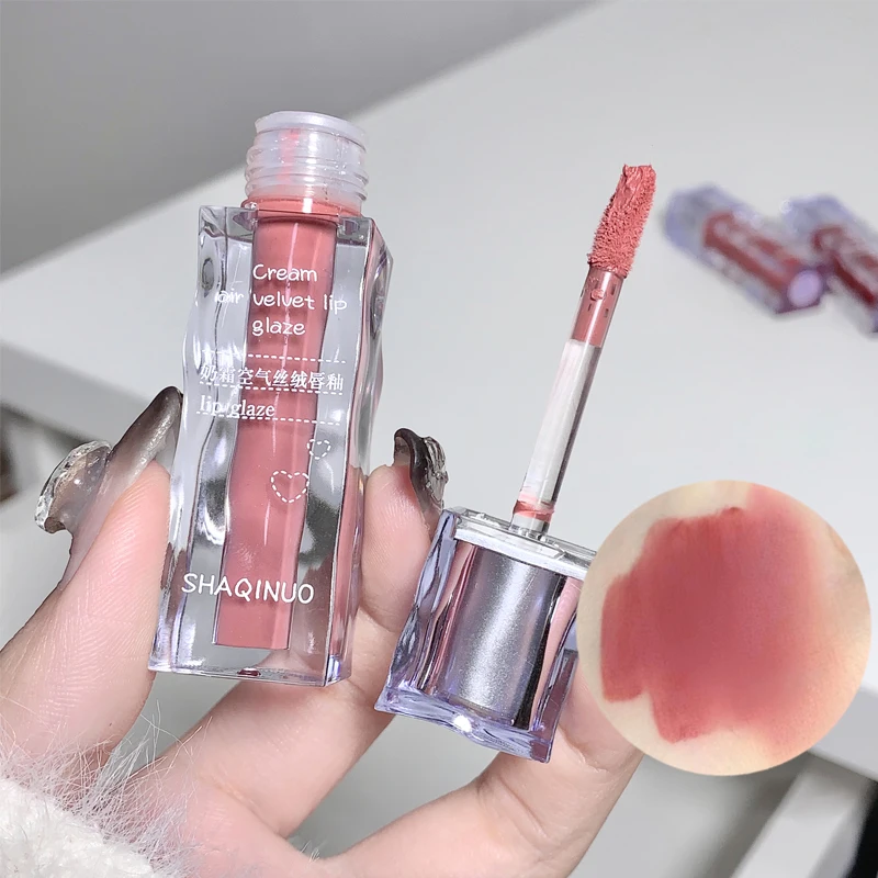 SHAQINUO Creamy Air Velvet Lip Tint - Matte Finish, Velvety Soft, Skin-Brightening, Suitable for Students and No-Makeup Look