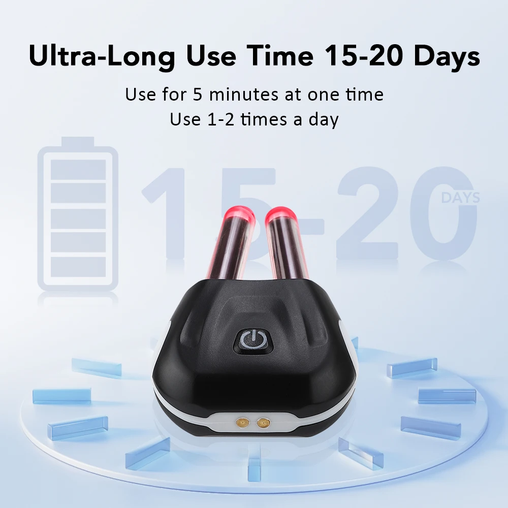 Smart Nasal Phototherapy Device Dual UV Sanitizing Base Portable Red Light Infrared Rhinitis Machine for Chronic Itchy Runny view 4