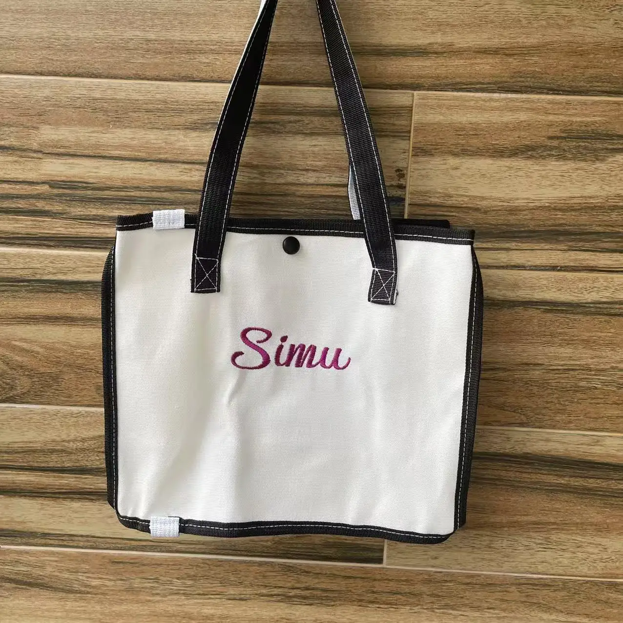 Personalized Custom Of Large Capacity Canvas Bag, Tote Bag, Embroidered Fashionable And Versatile One Shoulder Shopping Bag Bag