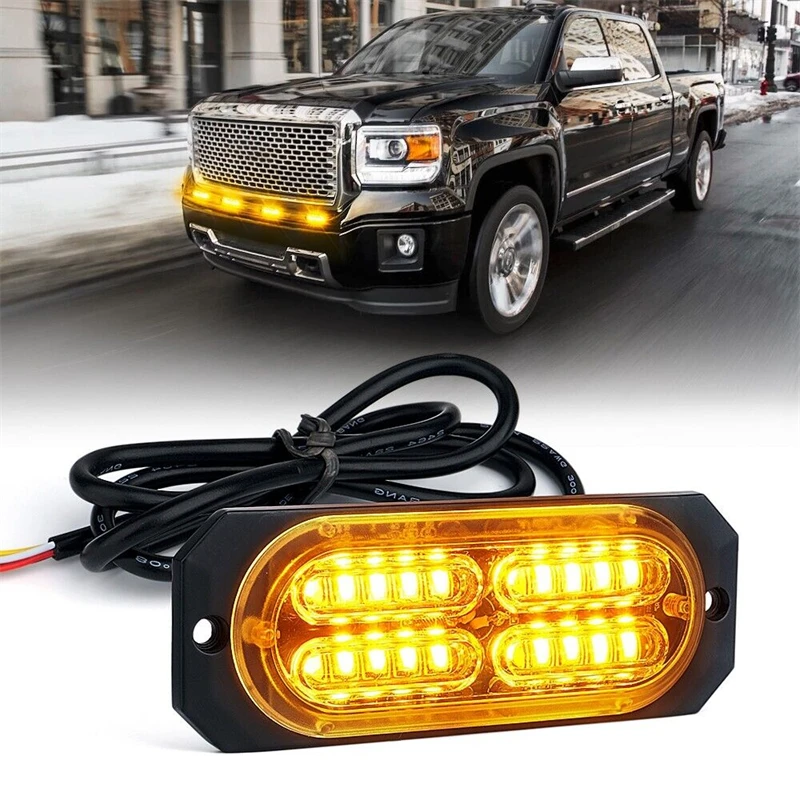 

2Pcs LED Car Strobe Lights 20 SMD FLASHING Warning Universal Light LAMP Car LED Lamp Police Emergency Waterproof 12V 24V