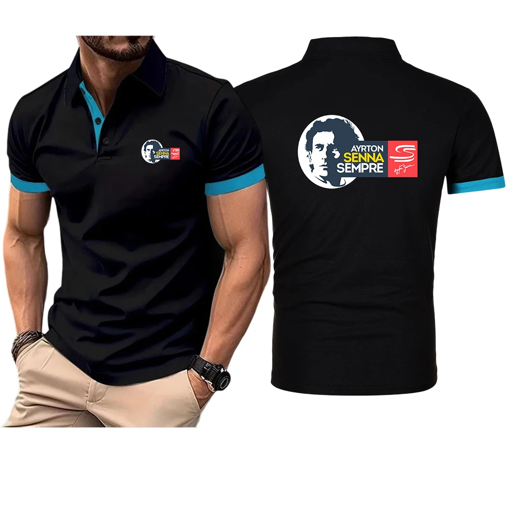 2026 Ayrton Senna Print Summer Men's New Quick-drying Outdoor Sport Fitness Breathable Cool Mesh Lapel Polo Shirt