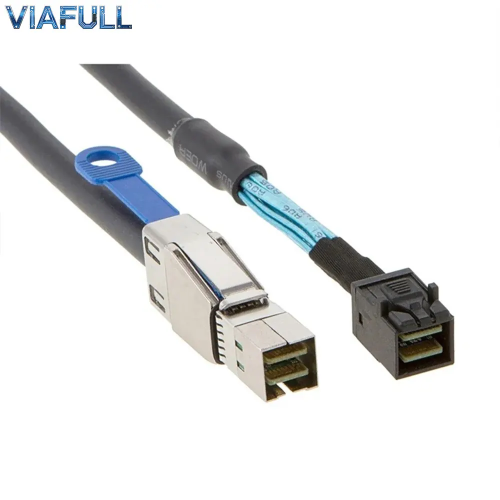 Mini SAS HD SFF-8644 to SFF-8643 Cable with IC, External to Internal 12Gbps Server Stacking Adapter, 28AWG 100Ohm Copper Wire