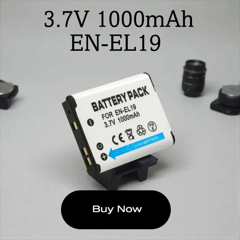 

High Quality 3.7V 1000mAh EN-EL19 Replaceable Camera Battery For Nikon S2500 S2600 S2700 S3100 S3200 S3300 S3500 S4100 S6500