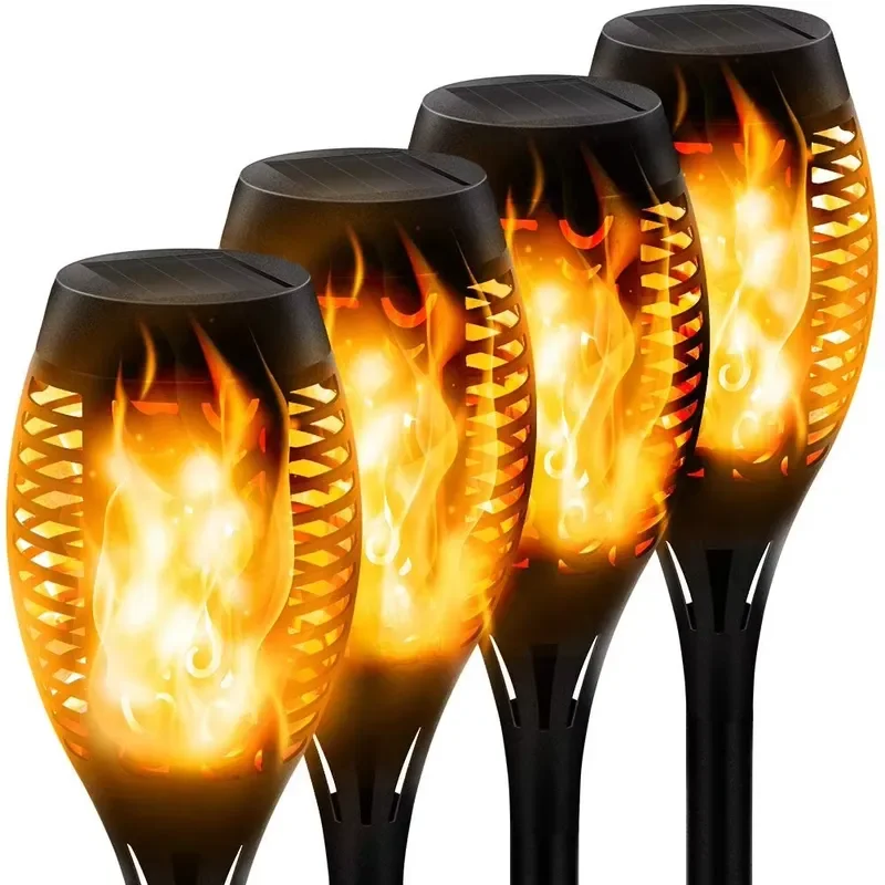 for  12 33 51 72 96  Flickering Fire Dance Outdoor Landscape Decoration Solar Flame Lights  Yard Garden Path Beach