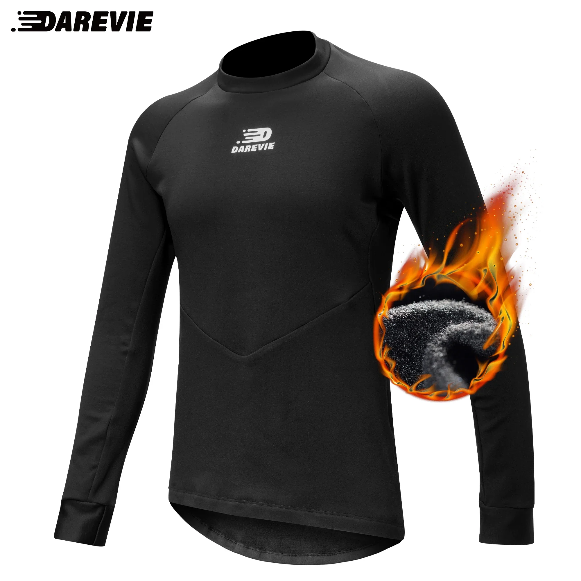 DAREVIE Cycling Winter Base Layer Long Sleeve Warm Cycling Underwear 4 Way High Elasticity Soft Keep WarmOutdoor Sports Jersey