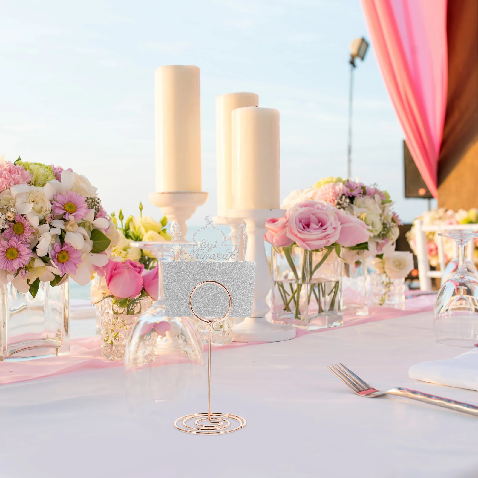 

8pcs Mini Memo Clips Premium Table Card Holders Wire Place Number Stand For Wedding Birthday Decor Photo Picture Holders