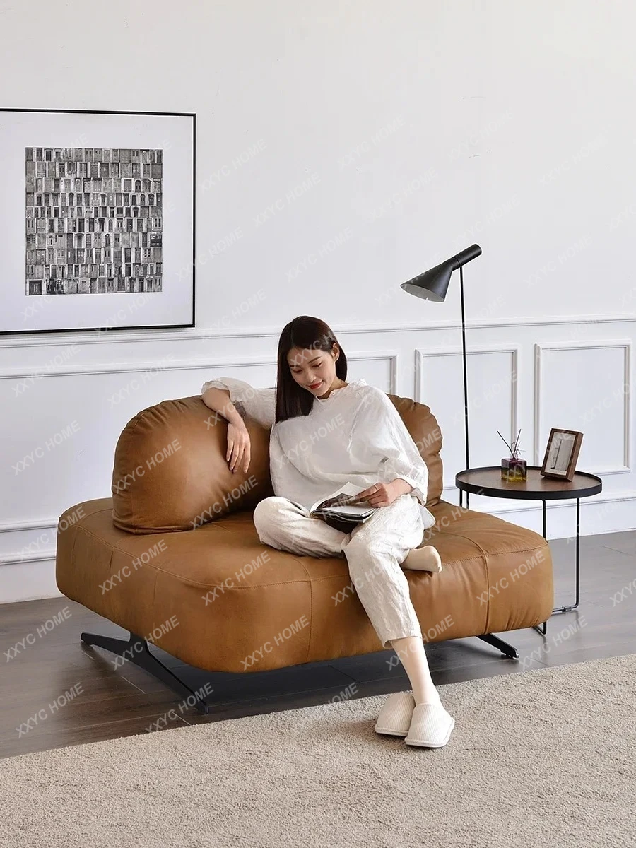 XX39 minimalist leather sofa  first-layer cowhide retro full leather single sofa