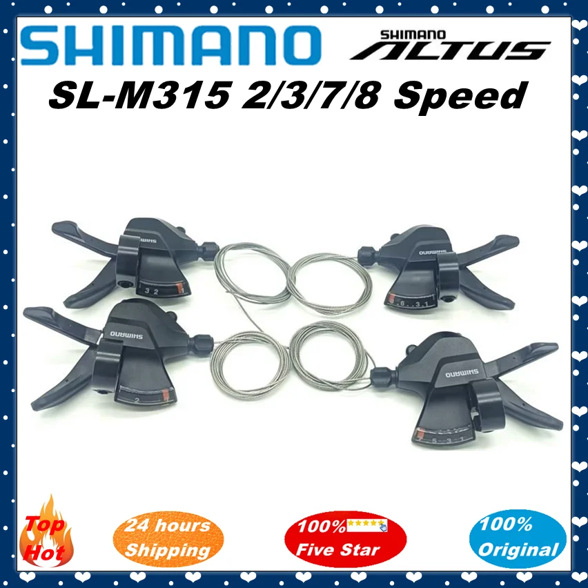 SHIMANO Altus SL-M315 2s / 3s / 7s / 8s / 2x7s / 2x8s / 3x7s /3x8s Shifter Trigger Set Rapidfire Plus w/Shifter Cable Original